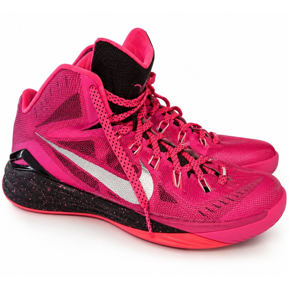NIKE Hyperdunk 2014 Pink Breast Cancer Size 8 Sneakers Shoes 653640-606 Colorful
